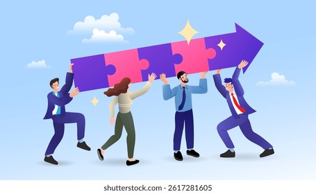 Hiring human for new project by Human resorce. group of people building recruiting team members completing the team for successful work efficiency, completing the team by completing the jigsaw puzzle