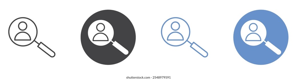 Hiring icon flat line symbol set.