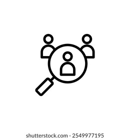 Hiring icon logo design. Search job vacancy sign and symbol. Human resources concept. Recruitment