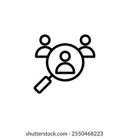 Hiring icon logo design. Search job vacancy sign and symbol. Human resources concept. Recruitment