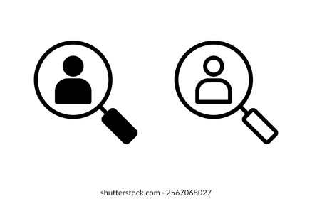 Hiring icon logo design. Search job vacancy sign and symbol. Human resources concept. Recruitment