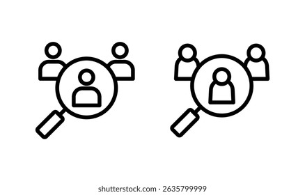 Hiring icon logo design. Search job vacancy sign and symbol. Human resources concept. Recruitment