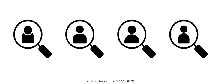 Hiring icon logo design. Search job vacancy sign and symbol. Human resources concept. Recruitment