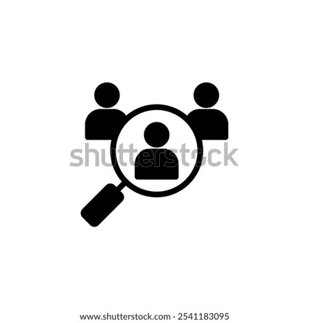 Hiring icon logo design. Search job vacancy sign and symbol. Human resources concept. Recruitment