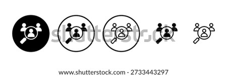 Hiring icon logo design. Search job vacancy sign and symbol. Human resources concept. Recruitment