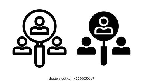 Hiring Icon set in black filled and line.