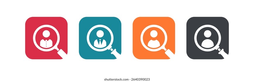 Hiring icon set illustration. Human resources sign and symbol. Profile Searching and Recruitment vector