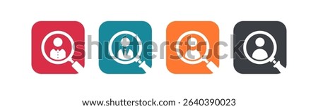 Hiring icon set illustration. Human resources sign and symbol. Profile Searching and Recruitment vector