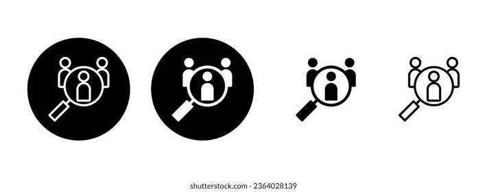 Hiring icon set illustration. Search job vacancy sign and symbol. Human resources concept. Recruitment