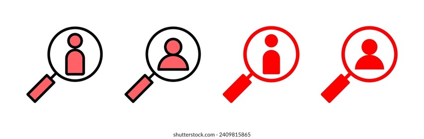 Hiring icon set illustration. Search job vacancy sign and symbol. Human resources concept. Recruitment