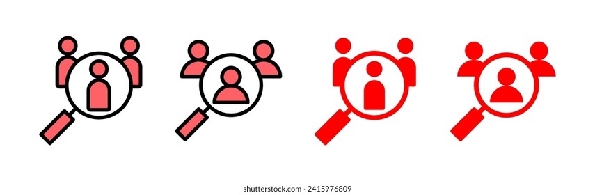 Hiring icon set illustration. Search job vacancy sign and symbol. Human resources concept. Recruitment