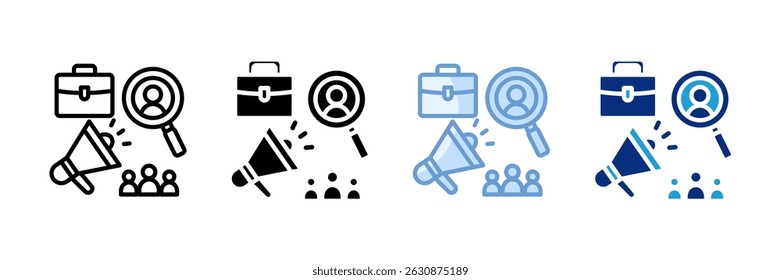 Hiring Icon Set Multiple Style Collection