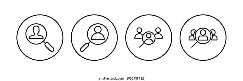 Hiring icon set. Search job vacancy icon. Human resources concept. Recruitment