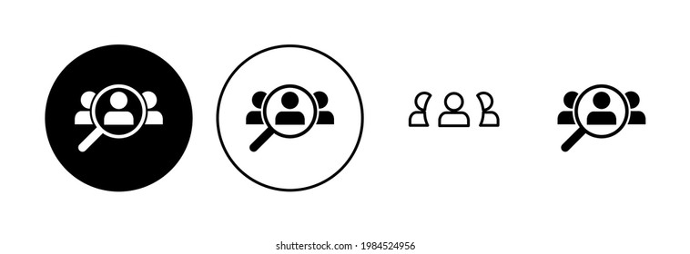 Hiring icon set. Search job vacancy icon. Human resources concept. Recruitment