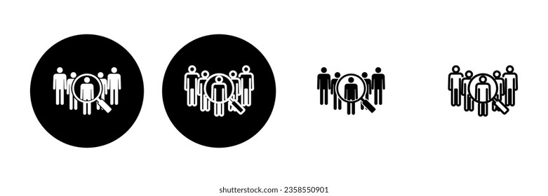 Hiring icon set. Search job vacancy icon. Human resources concept. Recruitment