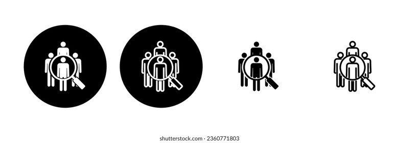 Hiring icon set. Search job vacancy icon. Human resources concept. Recruitment