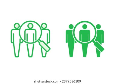 Hiring icon set. Search job vacancy icon. Human resources concept. Recruitment