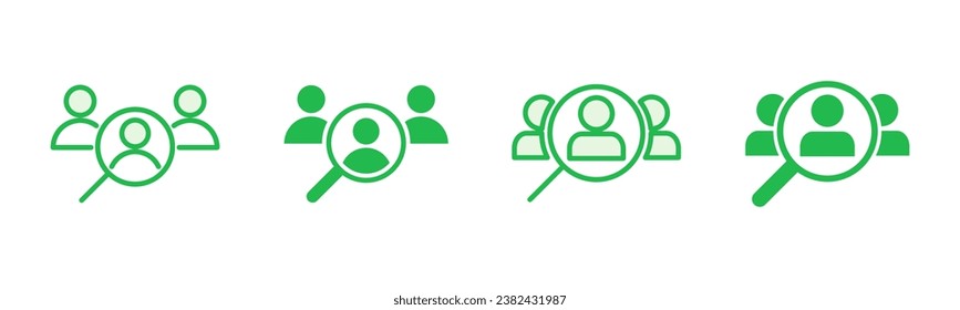 Hiring icon set. Search job vacancy icon. Human resources concept. Recruitment