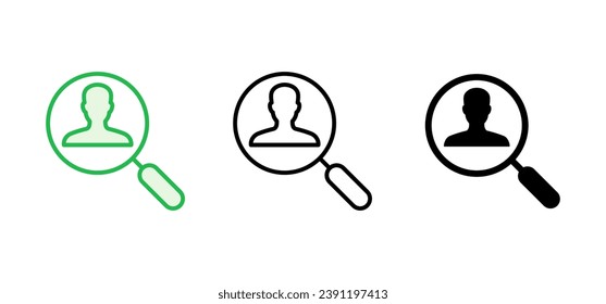 Hiring icon set. Search job vacancy icon. Human resources concept. Recruitment