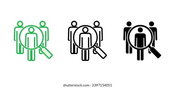 Hiring icon set. Search job vacancy icon. Human resources concept. Recruitment