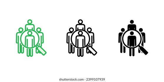 Hiring icon set. Search job vacancy icon. Human resources concept. Recruitment