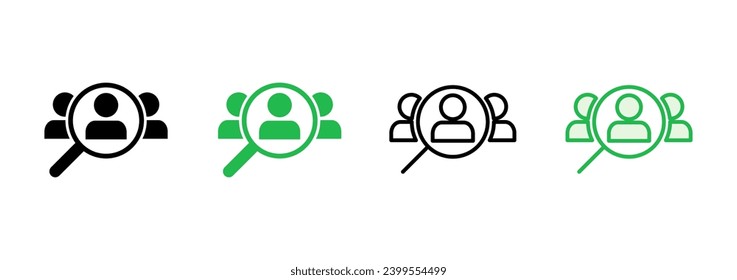 Hiring icon set. Search job vacancy icon. Human resources concept. Recruitment