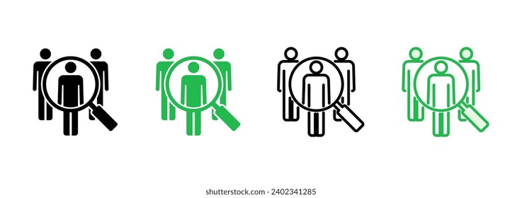 Hiring icon set. Search job vacancy icon. Human resources concept. Recruitment