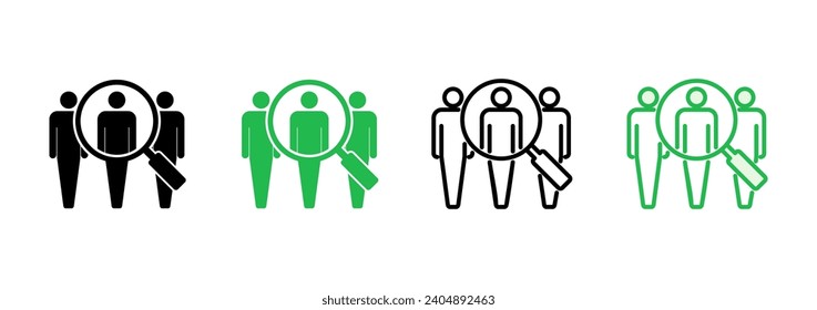 Hiring icon set. Search job vacancy icon. Human resources concept. Recruitment