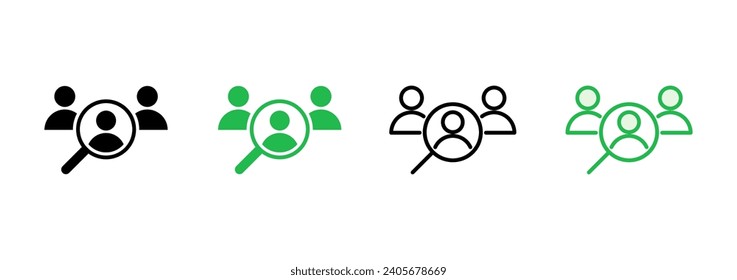 Hiring icon set. Search job vacancy icon. Human resources concept. Recruitment