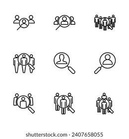 Hiring icon set. Search job vacancy icon. Human resources concept. Recruitment