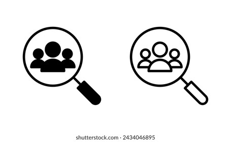 Hiring icon set. Search job vacancy icon. Human resources concept. Recruitment