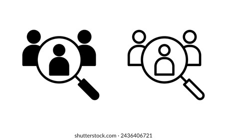 Hiring icon set. Search job vacancy icon. Human resources concept. Recruitment