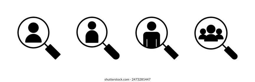 Hiring icon set. Search job vacancy icon. Human resources concept. Recruitment