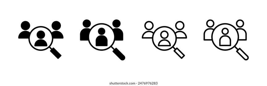 Hiring icon set. Search job vacancy icon. Human resources concept. Recruitment