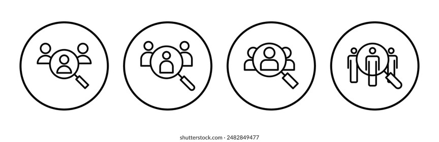 Hiring icon set. Search job vacancy icon. Human resources concept. Recruitment