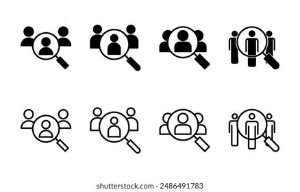 Hiring icon set. Search job vacancy icon. Human resources concept. Recruitment