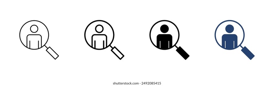 Hiring icon set. Search job vacancy icon. Human resources concept. Recruitment