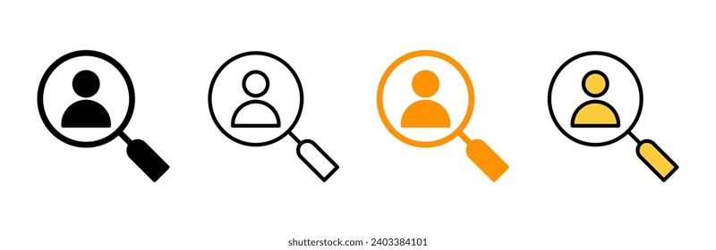vector conjunto de iconos de contratación. Buscar símbolo y signo de vacante de trabajo. Concepto de recursos humanos. Contratación