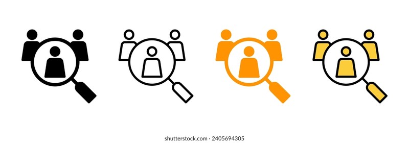 Hiring icon set vector. Search job vacancy sign and symbol. Human resources concept. Recruitment