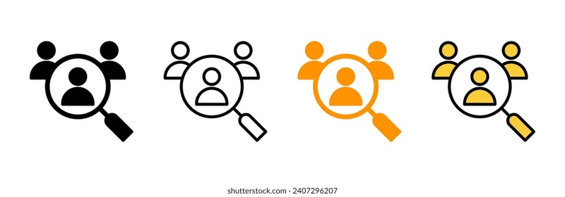Einstellsymbol-Vektor. Zeichen und Symbol für freie Stellen suchen. Konzept der Humanressourcen Einstellung
