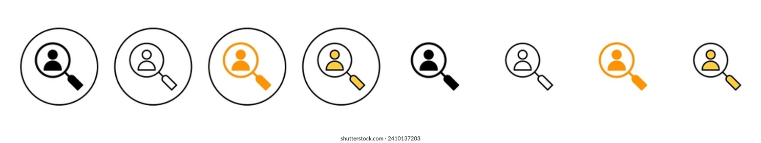 Hiring icon set vector. Search job vacancy sign and symbol. Human resources concept. Recruitment