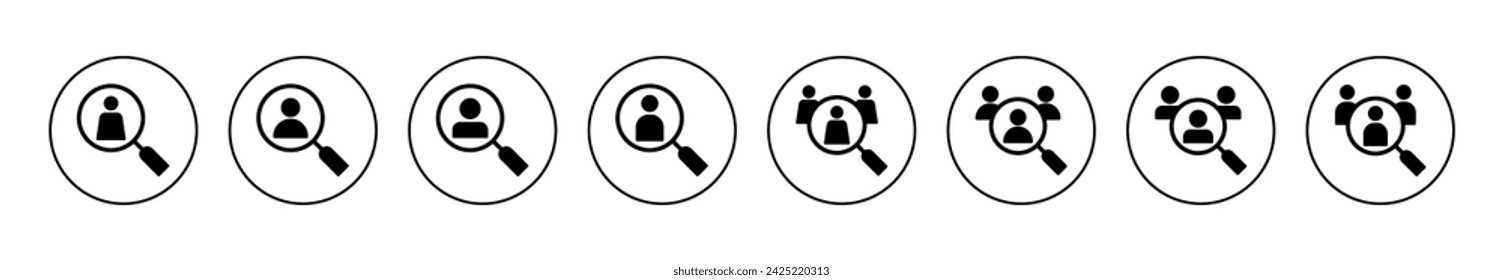 Hiring icon set vector. Search job vacancy sign and symbol. Human resources concept. Recruitment
