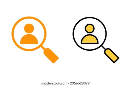 Juego de iconos de contratación para aplicaciones web y móviles. Buscar símbolo y signo de vacante de trabajo. Concepto de recursos humanos. Contratación