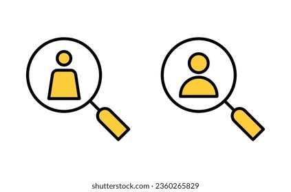 Hiring icon set  for web and mobile app. Search job vacancy sign and symbol. Human resources concept. Recruitment