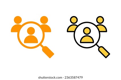 Juego de iconos de contratación para aplicaciones web y móviles. Buscar símbolo y signo de vacante de trabajo. Concepto de recursos humanos. Contratación