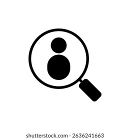 Símbolo do ícone de contratação para aplicativos e sites. Pesquisar símbolo e sinal de vaga de emprego. Conceito de recursos humanos. Recrutamento