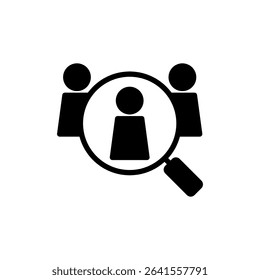 Hiring icon symbol for apps and websites. Search job vacancy sign and symbol. Human resources concept. Recruitment
