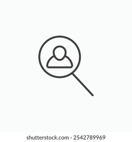 Hiring icon in thin outlined.