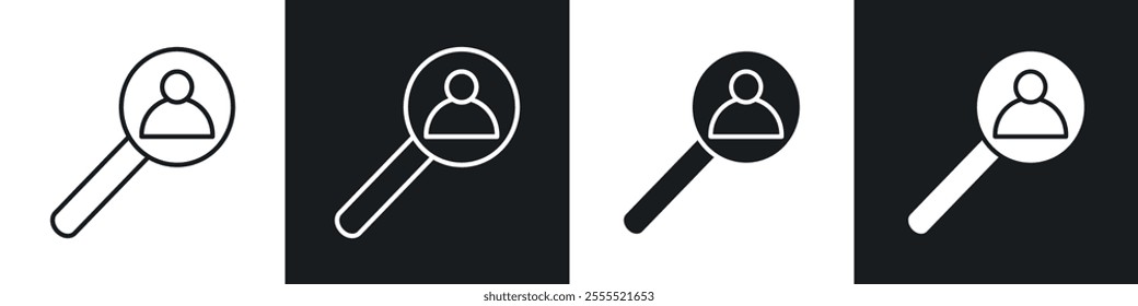 Hiring icon vector collection in black and white.