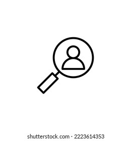 Einstellsymbol, Vektorgrafik. Zeichen und Symbol für freie Stellen suchen. Konzept der Humanressourcen Einstellung